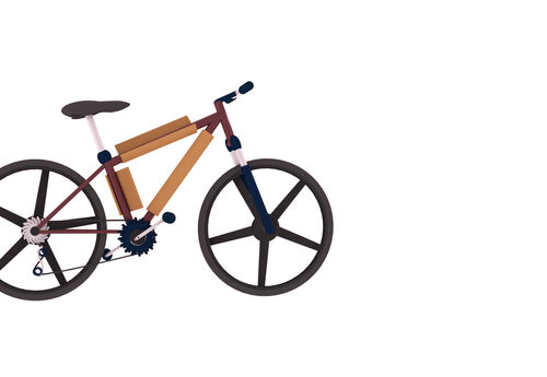 Fahrrad mit Wellpappe eingewickelt