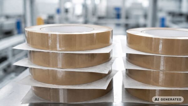 BRANOperl release paper as a separating layer between rolls of adhesive tape BRANOperl release paper as a separating layer between rolls of adhesive tape