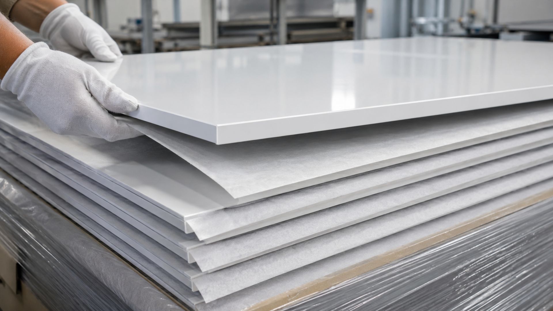 BRANOperl Trennpapier als Kratzschutz für lackierte Deckensysteme BRANOperl als Kratzschutz für Deckensysteme, eingesetzt zwischen empfindlichen Platten zur sicheren Verarbeitung und zum Schutz perfekter Oberflächen.