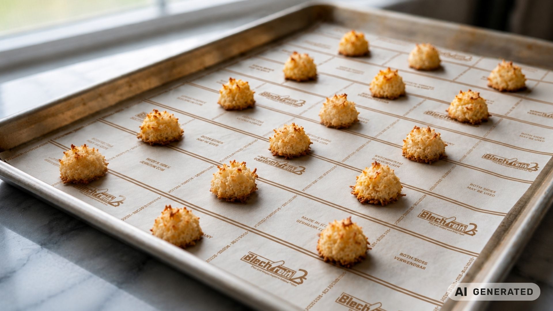 [Translate to Français:] Kokosmakronen ohne Oblaten gelingen besonders einfach mit dem richtigen Backpapier. Erfahren Sie, warum hochwertige Antihaft-Eigenschaften entscheidend sind und wie Sie Ankleben zuverlässig vermeiden.